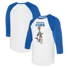 Chicago Cubs Tiny Turnip Women's Jada 3/4-Sleeve Raglan T-Shirt - White/Royal - MLB Lifestyle
