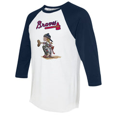 Atlanta Braves Tiny Turnip Women's Kate 3/4-Sleeve Raglan T-Shirt - White/Navy - MLB Online