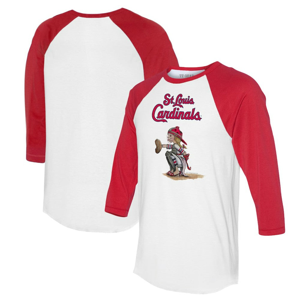 St. Louis Cardinals Tiny Turnip Women's Kate 3/4-Sleeve Raglan T-Shirt - White/Red - MLB on Sale