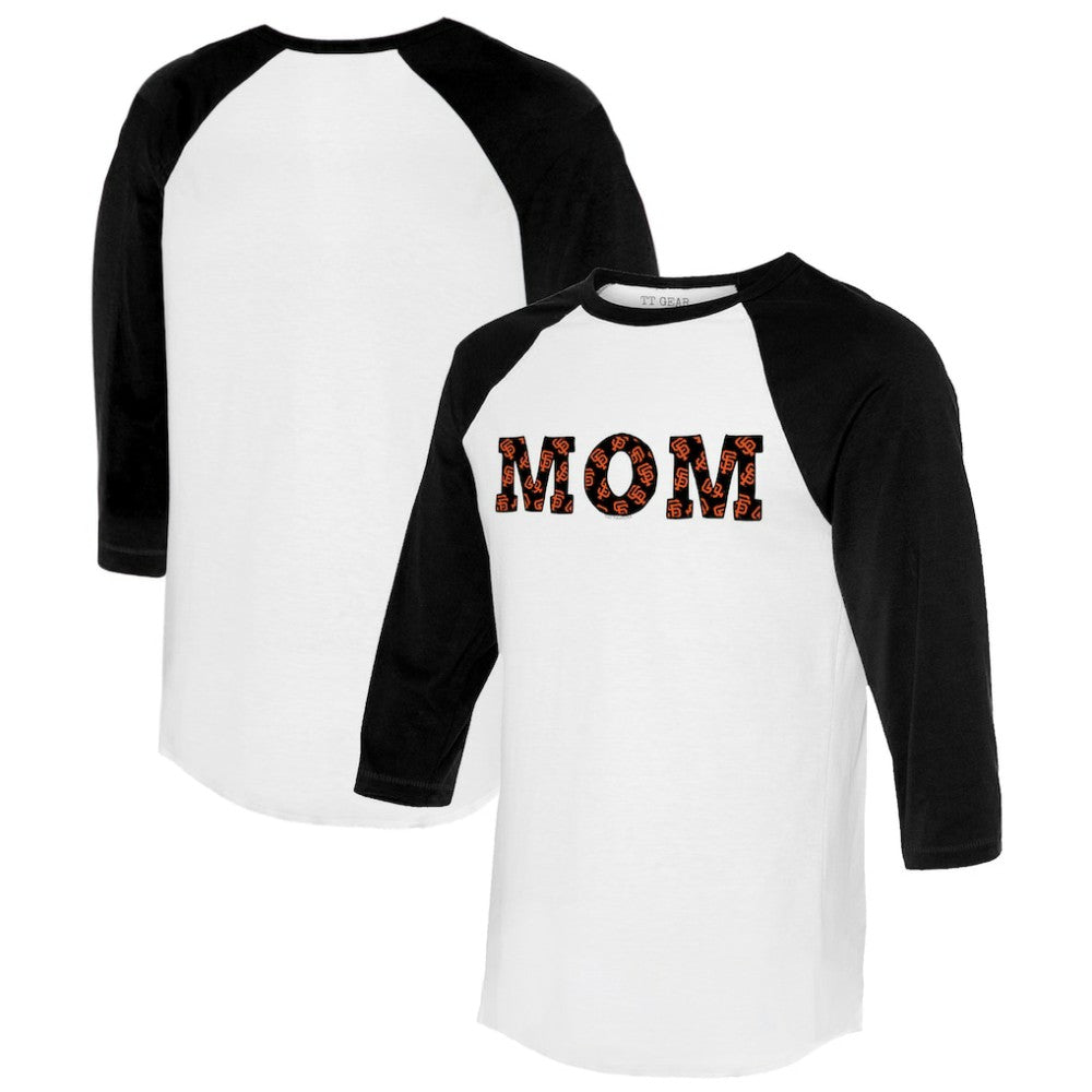 San Francisco Giants Tiny Turnip Women's Logo Mom 3/4-Sleeve Raglan T-Shirt - White/Black - MLB Discount