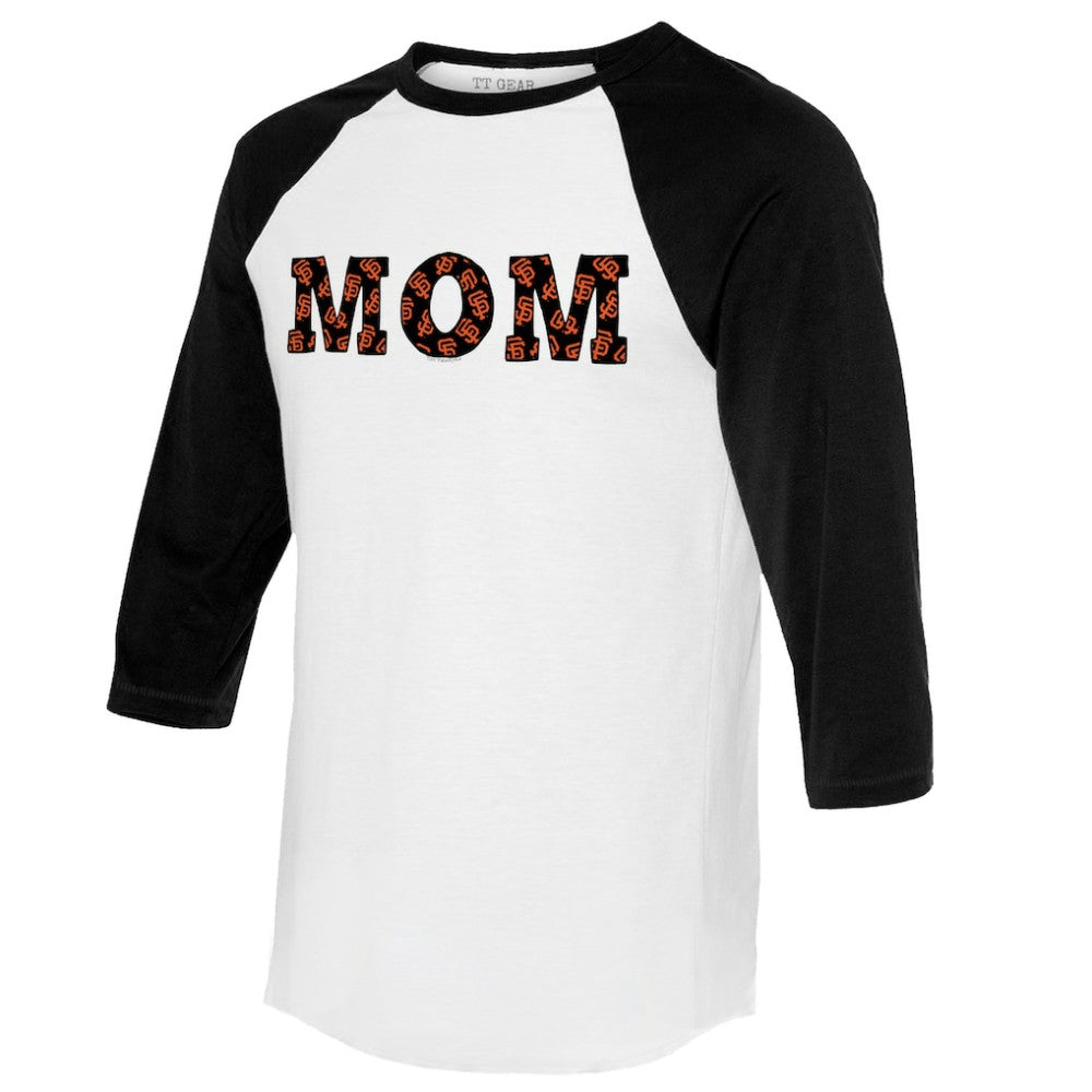 San Francisco Giants Tiny Turnip Women's Logo Mom 3/4-Sleeve Raglan T-Shirt - White/Black - MLB Discount