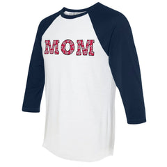 Washington Nationals Tiny Turnip Women's Logo Mom 3/4-Sleeve Raglan T-Shirt - White/Navy - MLB Discount