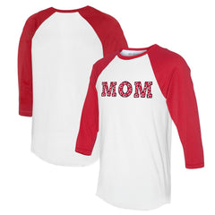 Cincinnati Reds Tiny Turnip Women's Logo Mom 3/4-Sleeve Raglan T-Shirt - White/Red - MLB Lifestyle