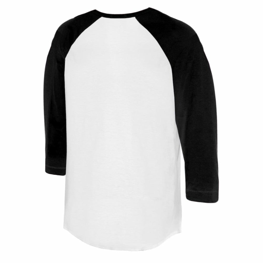San Francisco Giants Tiny Turnip Women's Nacho Helmet 3/4-Sleeve Raglan T-Shirt - White/Black - MLB on Sale