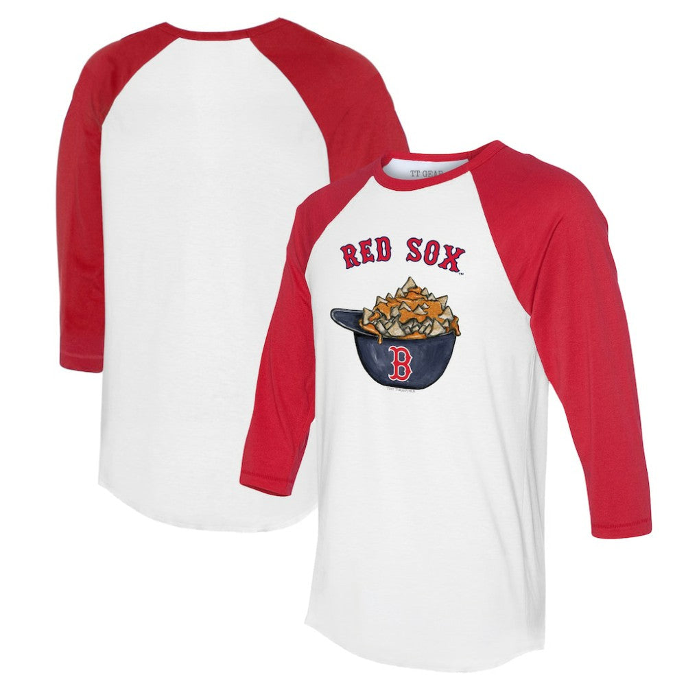 Boston Red Sox Tiny Turnip Women's Nacho Helmet 3/4-Sleeve Raglan T-Shirt - White/Red - MLB Sale