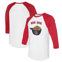 Boston Red Sox Tiny Turnip Women's Nacho Helmet 3/4-Sleeve Raglan T-Shirt - White/Red - MLB Sale