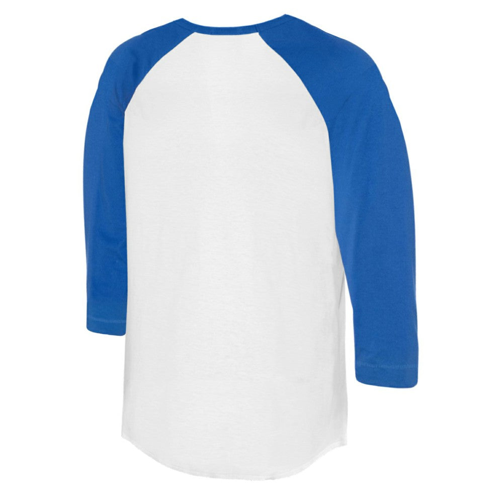 Kansas City Royals Tiny Turnip Women's Peace Love Baseball 3/4-Sleeve Raglan T-Shirt - White/Royal - MLB Sale
