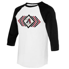 Arizona Diamondbacks Tiny Turnip Women's Prism Arrows 3/4-Sleeve Raglan T-Shirt - White - MLB Discount