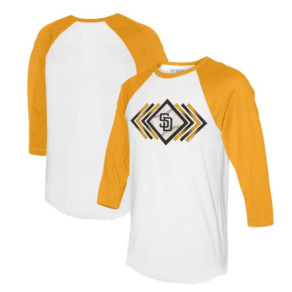 San Diego Padres Tiny Turnip Women's Prism Arrows 3/4-Sleeve Raglan T-Shirt - White - MLB Online