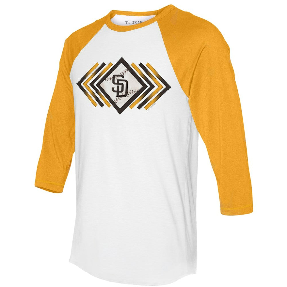 San Diego Padres Tiny Turnip Women's Prism Arrows 3/4-Sleeve Raglan T-Shirt - White - MLB Online