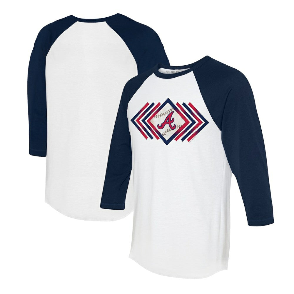 Atlanta Braves Tiny Turnip Women's Prism Arrows 3/4-Sleeve Raglan T-Shirt - White - MLB Online