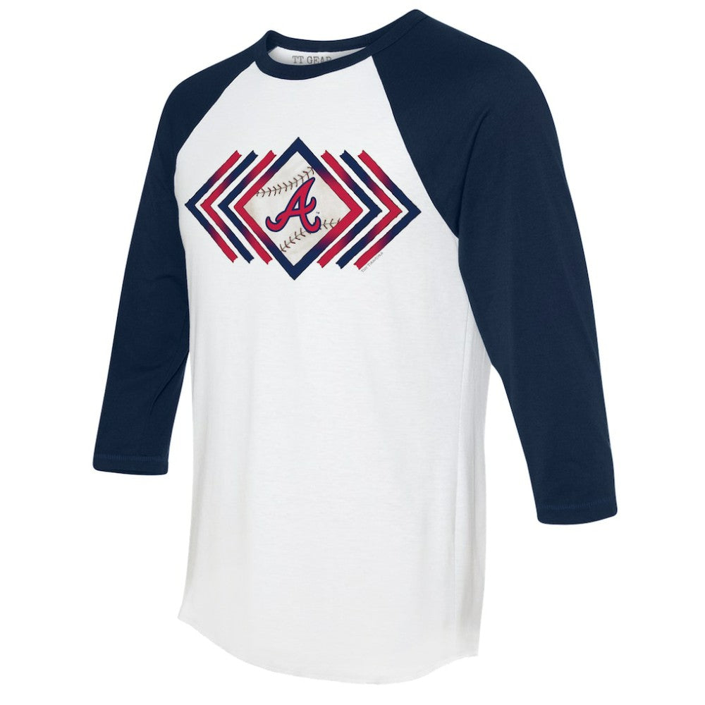 Atlanta Braves Tiny Turnip Women's Prism Arrows 3/4-Sleeve Raglan T-Shirt - White - MLB Online