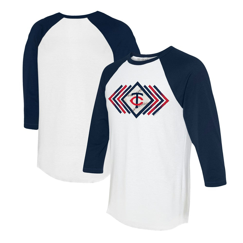 Minnesota Twins Tiny Turnip Women's Prism Arrows 3/4-Sleeve Raglan T-Shirt - White - MLB Online