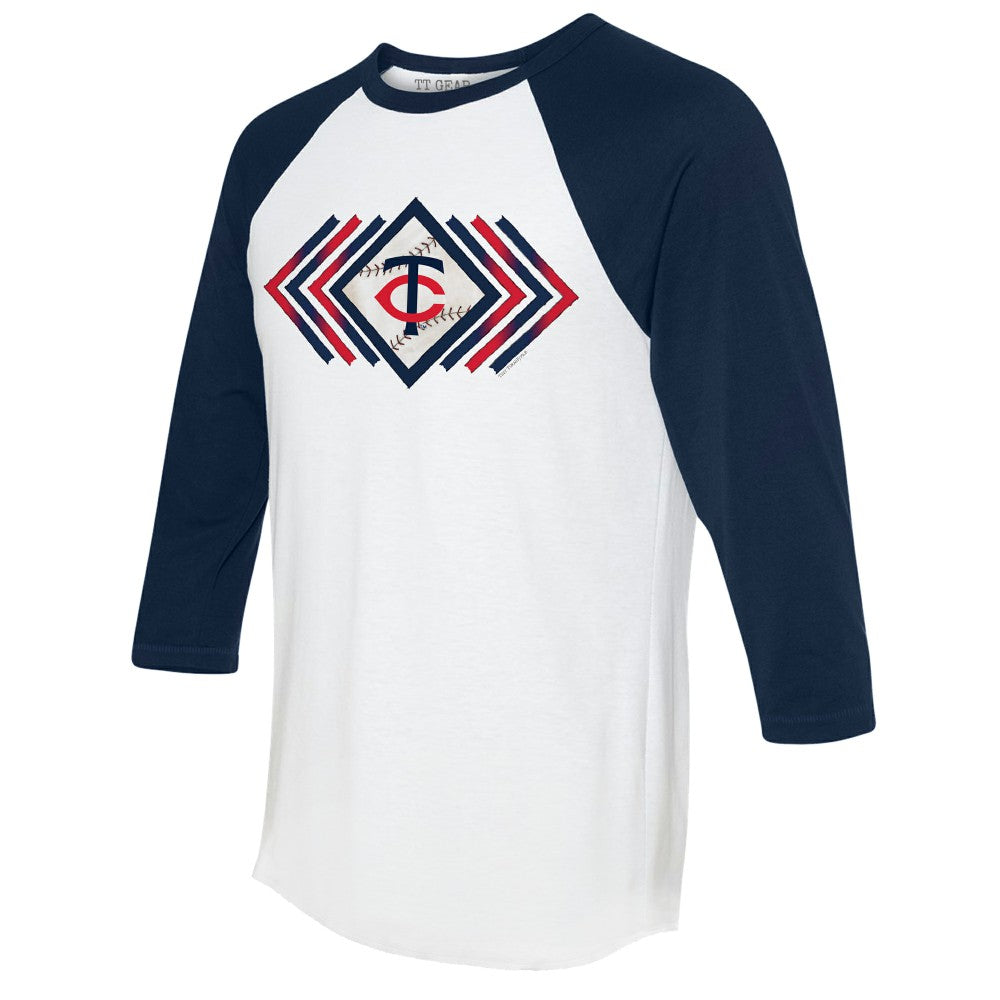 Minnesota Twins Tiny Turnip Women's Prism Arrows 3/4-Sleeve Raglan T-Shirt - White - MLB Online