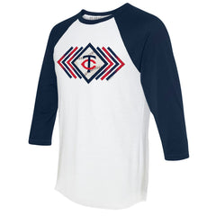 Minnesota Twins Tiny Turnip Women's Prism Arrows 3/4-Sleeve Raglan T-Shirt - White - MLB Online