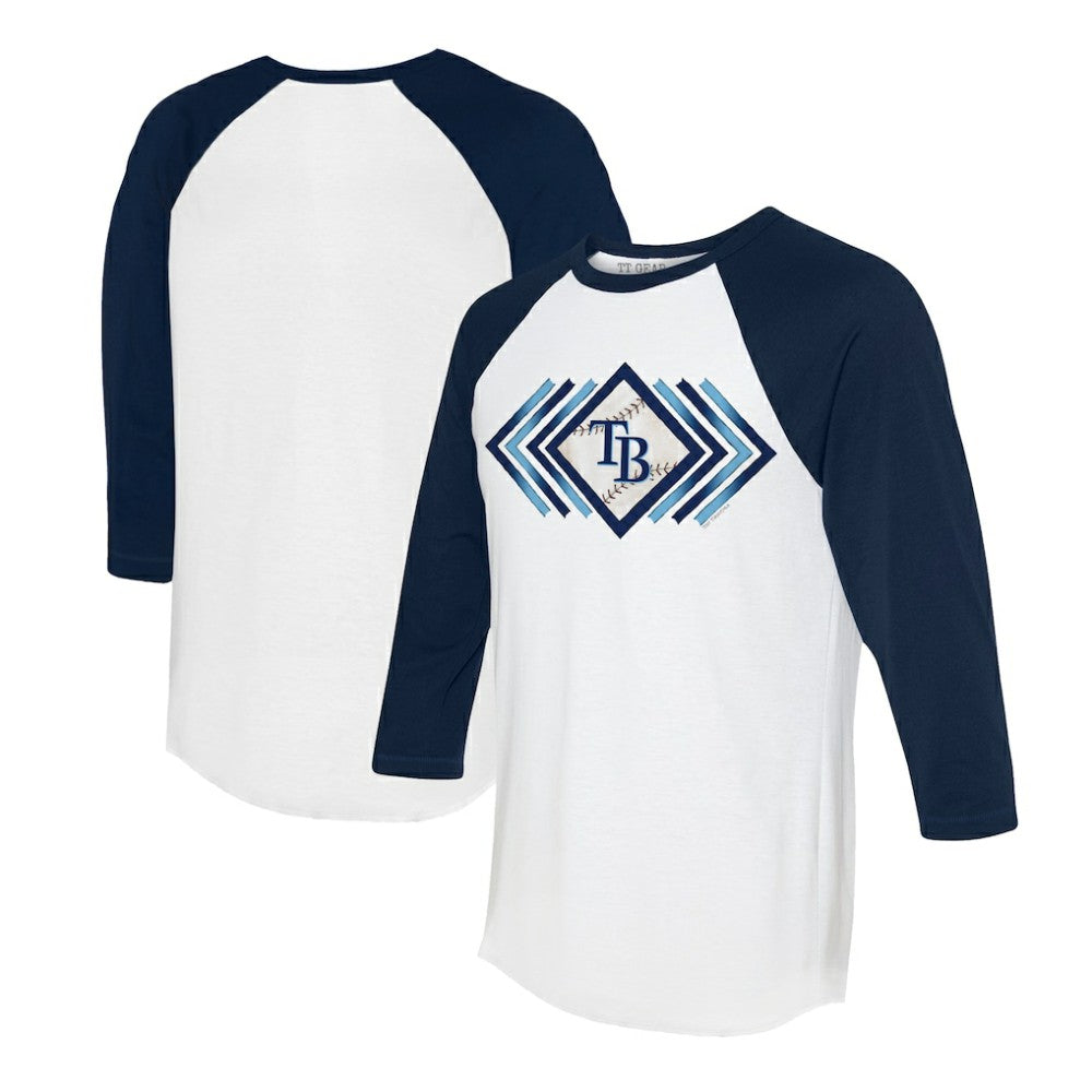 Tampa Bay Rays Tiny Turnip Women's Prism Arrows 3/4-Sleeve Raglan T-Shirt - White - MLB on Sale
