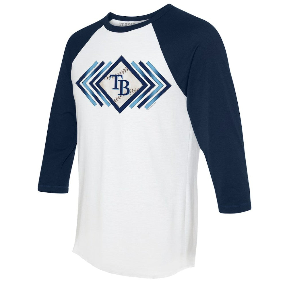 Tampa Bay Rays Tiny Turnip Women's Prism Arrows 3/4-Sleeve Raglan T-Shirt - White - MLB on Sale