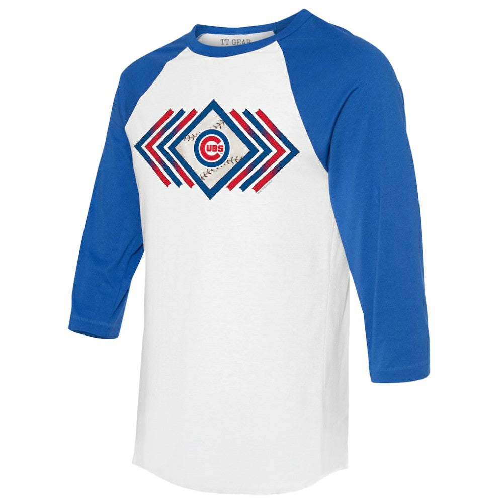 Chicago Cubs Tiny Turnip Women's Prism Arrows 3/4-Sleeve Raglan T-Shirt - White - MLB Online