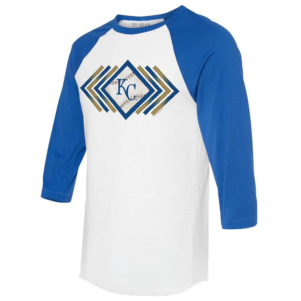 Kansas City Royals Tiny Turnip Women's Prism Arrows 3/4-Sleeve Raglan T-Shirt - White - MLB Discount