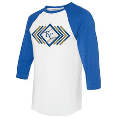 Kansas City Royals Tiny Turnip Women's Prism Arrows 3/4-Sleeve Raglan T-Shirt - White - MLB Discount