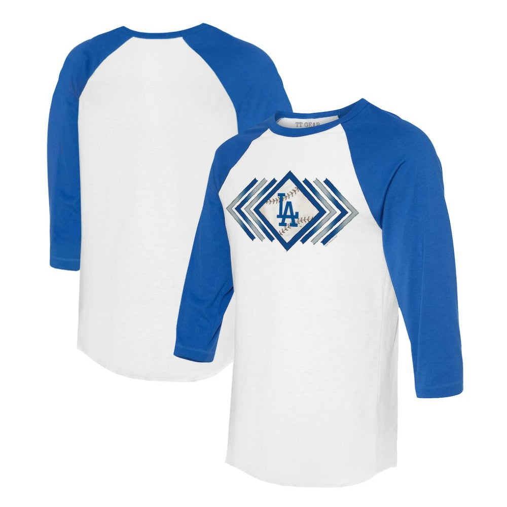 Los Angeles Dodgers Tiny Turnip Women's Prism Arrows 3/4-Sleeve Raglan T-Shirt - White - MLB Online