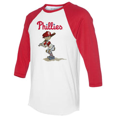 Philadelphia Phillies Tiny Turnip Women's Slugger 3/4-Sleeve Raglan T-Shirt - White/Red - MLB Online