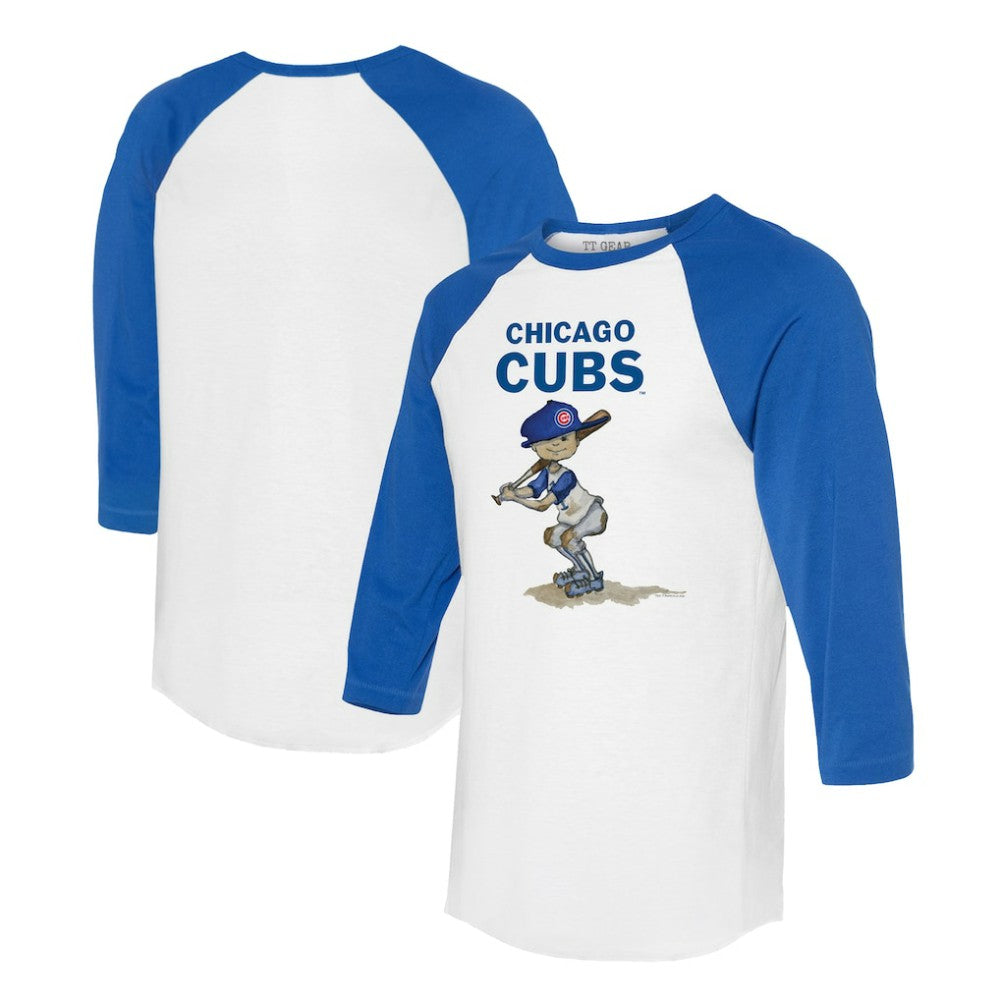 Chicago Cubs Tiny Turnip Women's Slugger 3/4-Sleeve Raglan T-Shirt - White/Royal - MLB on Sale