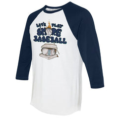 Seattle Mariners Tiny Turnip Women's Smores 3/4-Sleeve Raglan T-Shirt - White/Navy - MLB Lifestyle