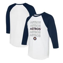 Houston Astros Tiny Turnip Women's Stacked 3/4-Sleeve Raglan T-Shirt - White/Navy - MLB Online