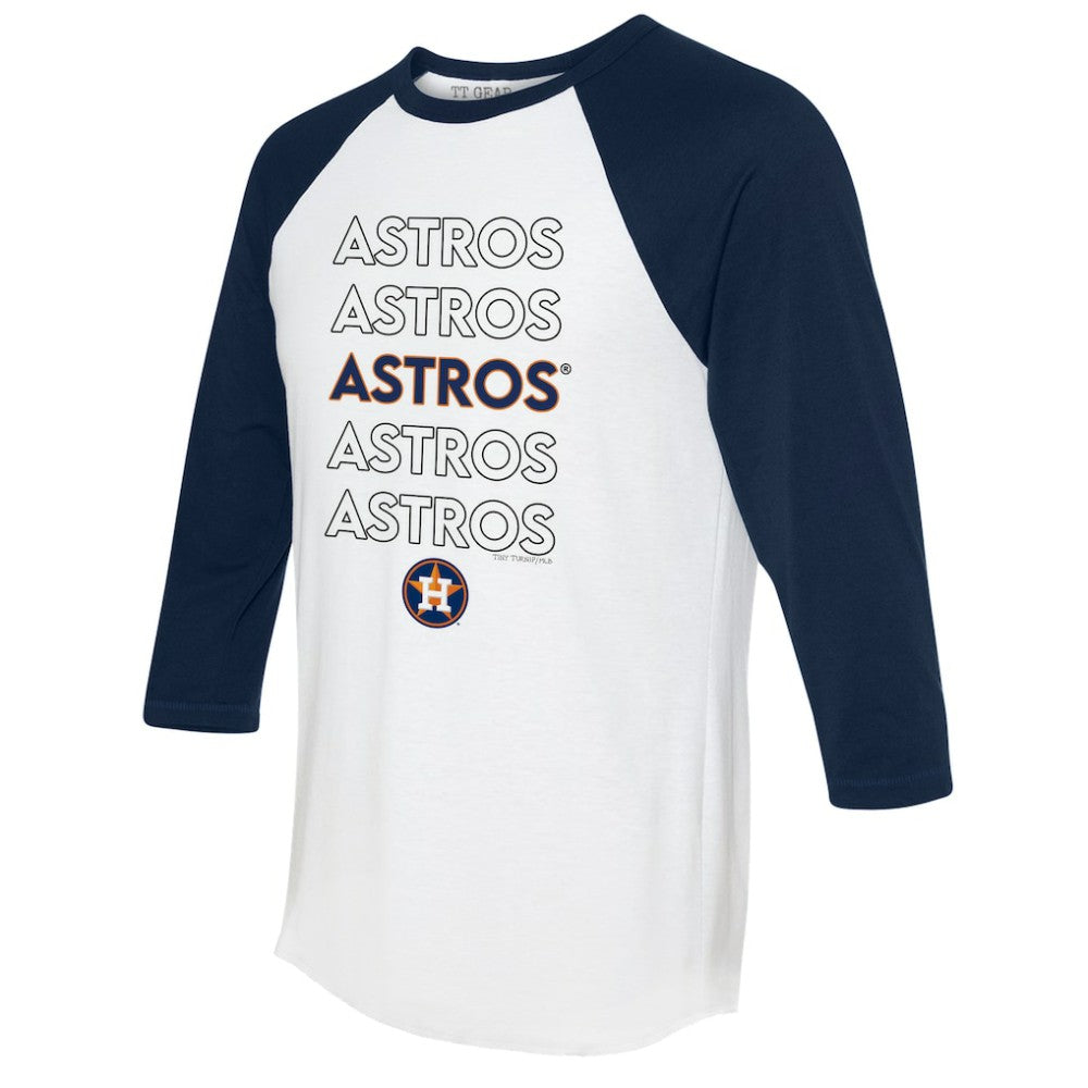 Houston Astros Tiny Turnip Women's Stacked 3/4-Sleeve Raglan T-Shirt - White/Navy - MLB Online