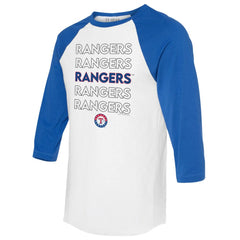Texas Rangers Tiny Turnip Unisex Stacked 3/4-Sleeve Raglan T-Shirt - White/Royal - MLB Online