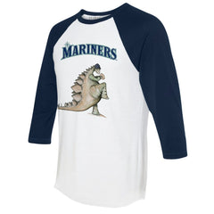 Seattle Mariners Tiny Turnip Unisex Stega 3/4-Sleeve Raglan T-Shirt - White/Navy - MLB Sale