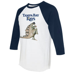 Tampa Bay Rays Tiny Turnip Unisex Stega 3/4-Sleeve Raglan T-Shirt - White/Navy - MLB Sale