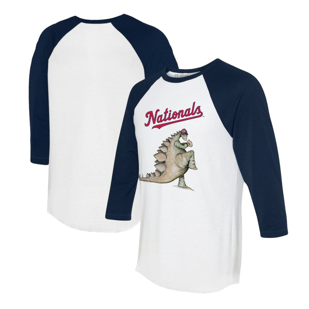 Washington Nationals Tiny Turnip Unisex Stega 3/4-Sleeve Raglan T-Shirt - White/Navy - MLB Online