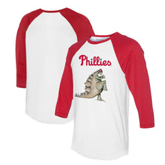 Philadelphia Phillies Tiny Turnip Unisex Stega 3/4-Sleeve Raglan T-Shirt - White/Red - MLB Lifestyle