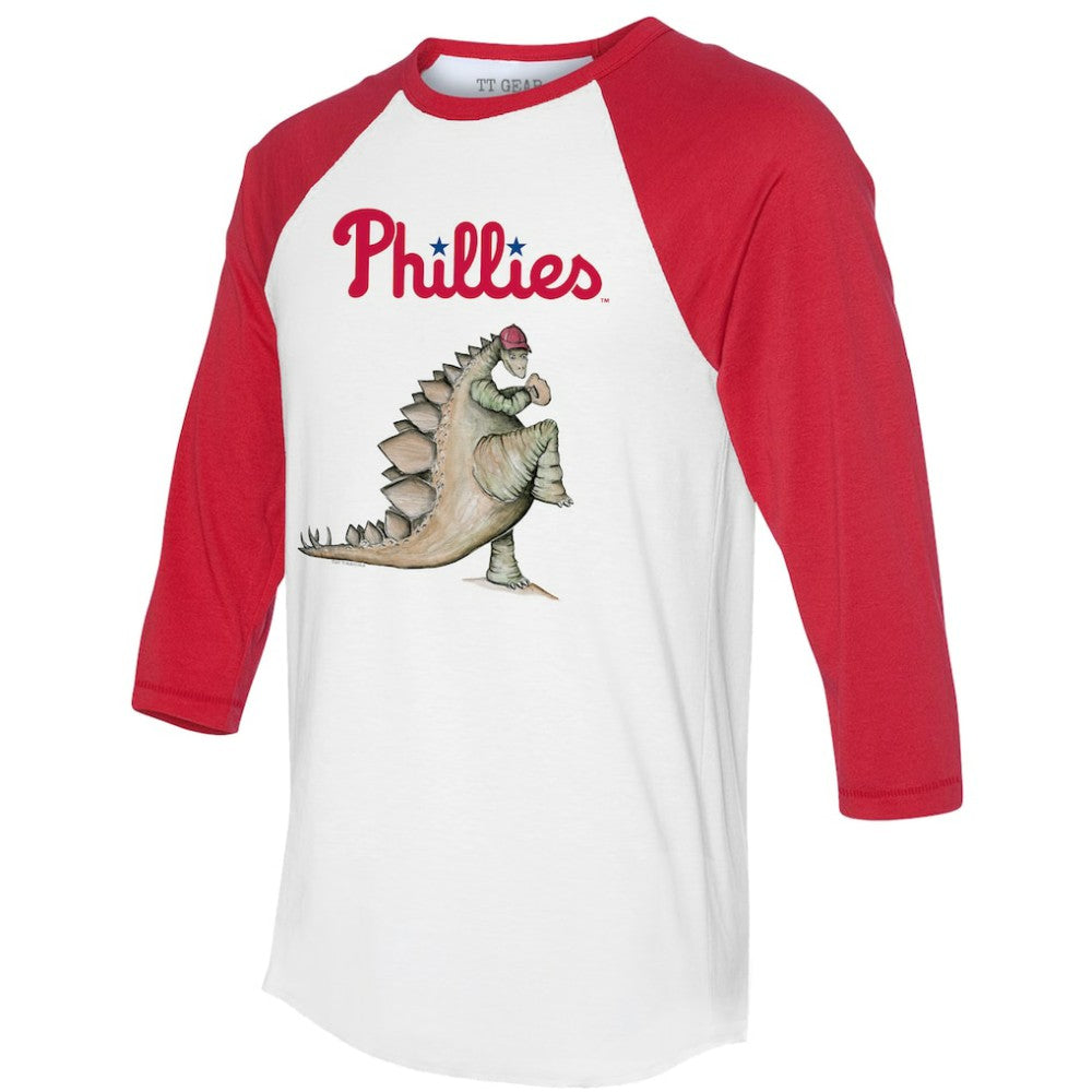 Philadelphia Phillies Tiny Turnip Unisex Stega 3/4-Sleeve Raglan T-Shirt - White/Red - MLB Lifestyle