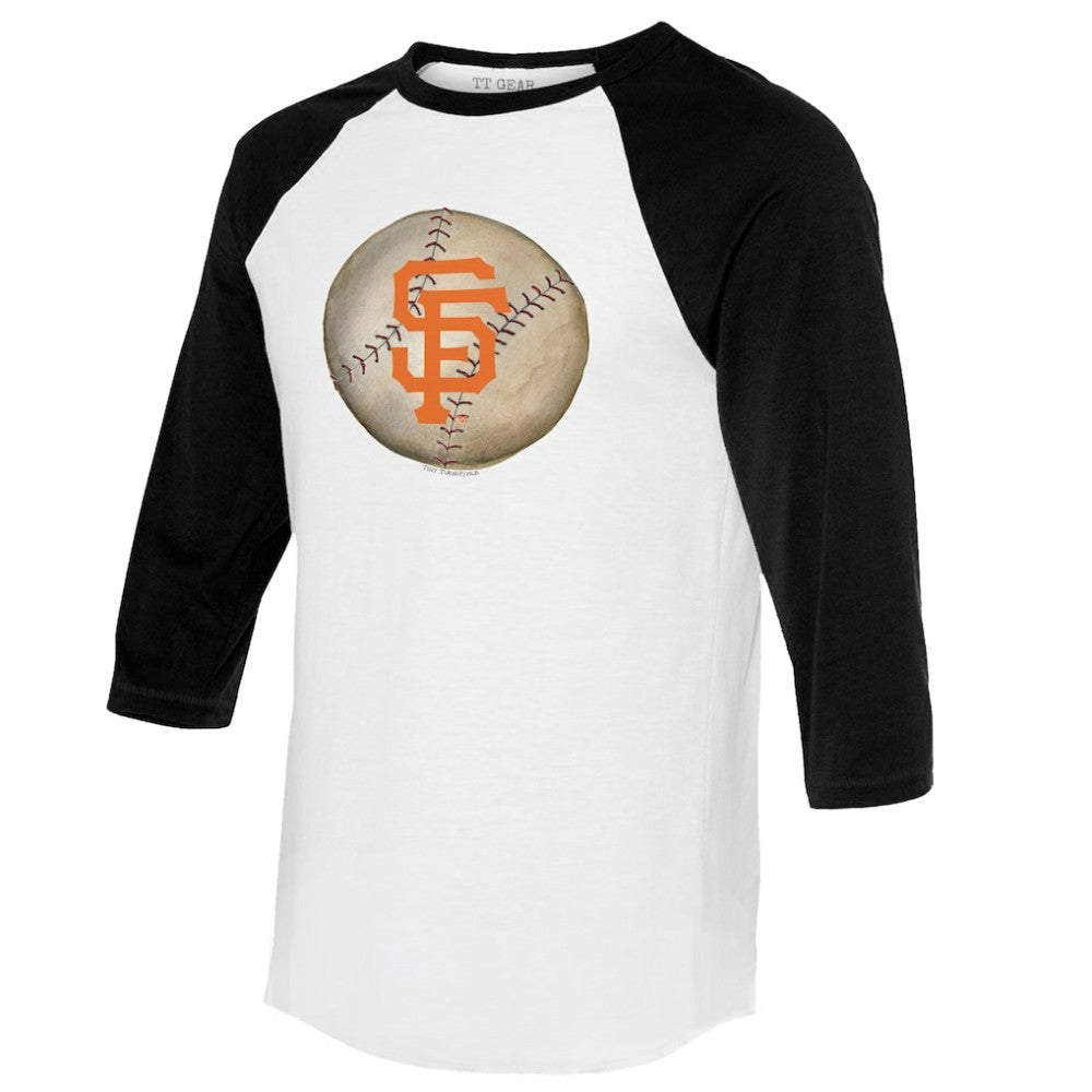 San Francisco Giants Tiny Turnip Unisex Stitched Baseball 3/4-Sleeve Raglan T-Shirt - White/Black - MLB Lifestyle