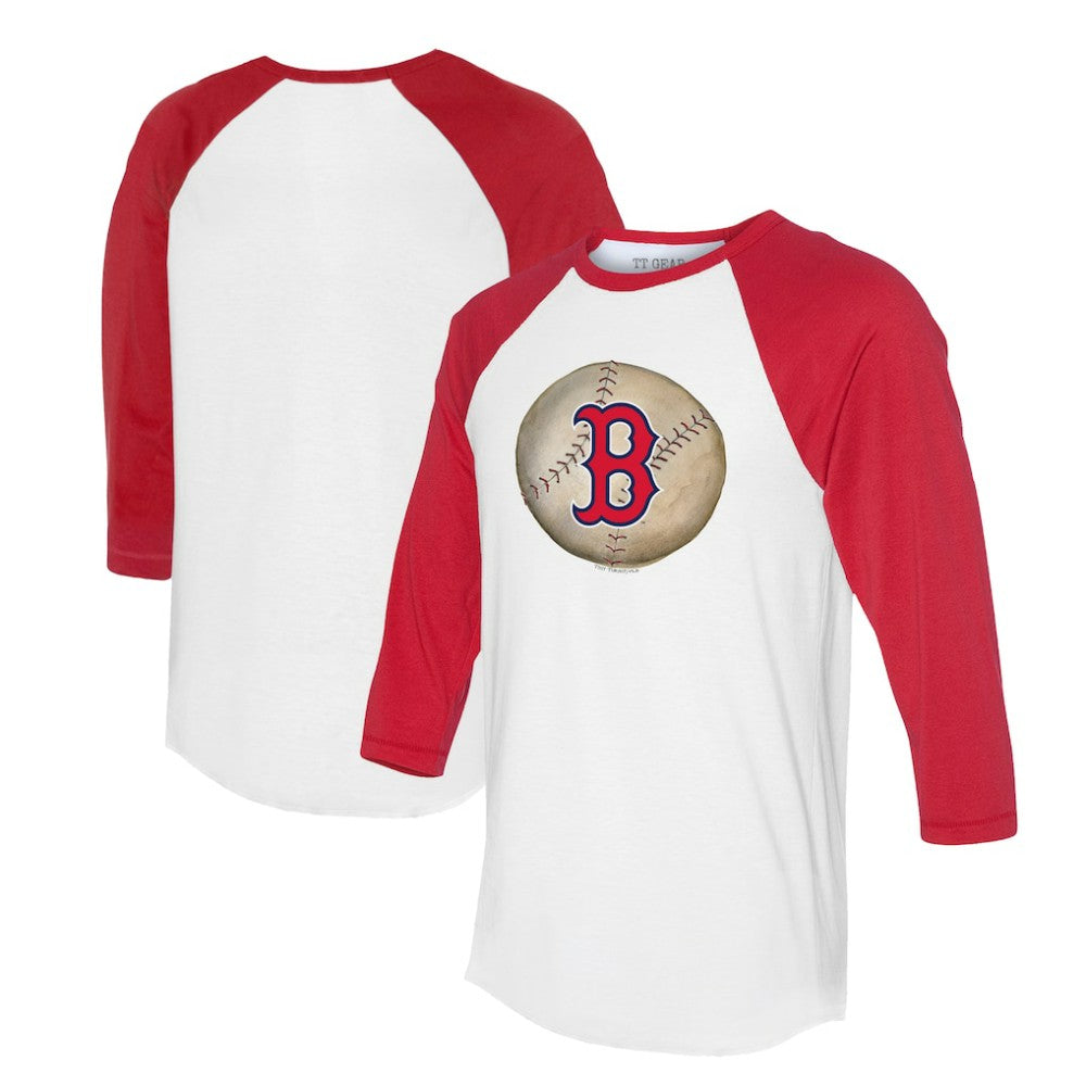 Boston Red Sox Tiny Turnip Unisex Stitched Baseball 3/4-Sleeve Raglan T-Shirt - White/Red - MLB Discount