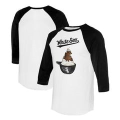 Chicago White Sox Tiny Turnip Unisex Sundae Helmet 3/4-Sleeve Raglan T-Shirt - White/Black - MLB Online