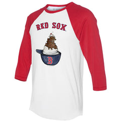 Boston Red Sox Tiny Turnip Unisex Sundae Helmet 3/4-Sleeve Raglan T-Shirt - White/Red - MLB on Sale
