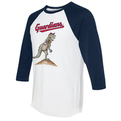 Cleveland Guardians Tiny Turnip Unisex TT Rex 3/4-Sleeve Raglan T-Shirt - White/Navy - MLB Online