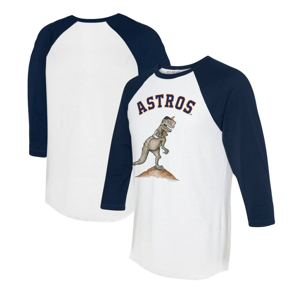 Houston Astros Tiny Turnip Unisex TT Rex 3/4-Sleeve Raglan T-Shirt - White/Navy - MLB Online
