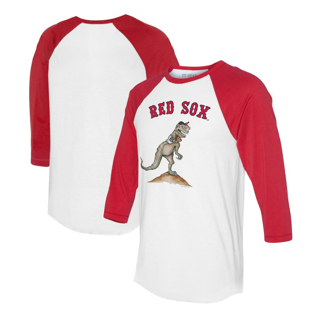 Boston Red Sox Tiny Turnip Unisex TT Rex 3/4-Sleeve Raglan T-Shirt - White/Red - MLB Sale