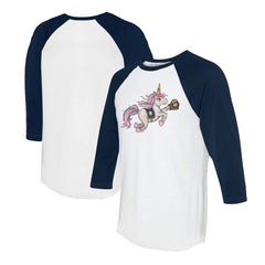 Houston Astros Tiny Turnip Unisex Unicorn 3/4-Sleeve Raglan T-Shirt - White/Navy - MLB Sale