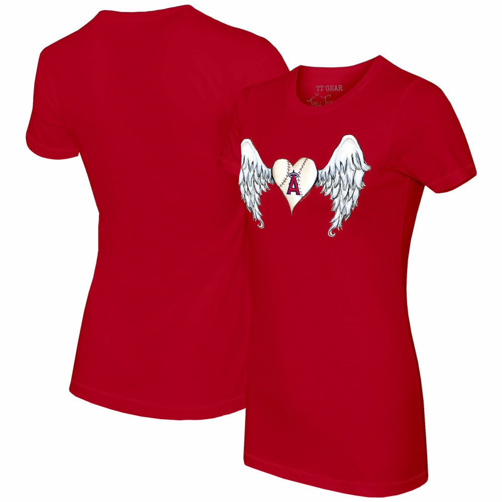 Los Angeles Angels Tiny Turnip Women's Angel Wings T-Shirt - Red - MLB Discount