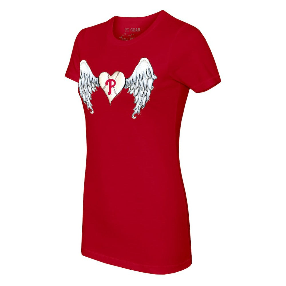Philadelphia Phillies Tiny Turnip Women's Angel Wings T-Shirt - Red - MLB Online