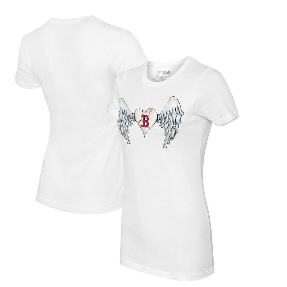 Boston Red Sox Tiny Turnip Women's Angel Wings T-Shirt - White - MLB Sale