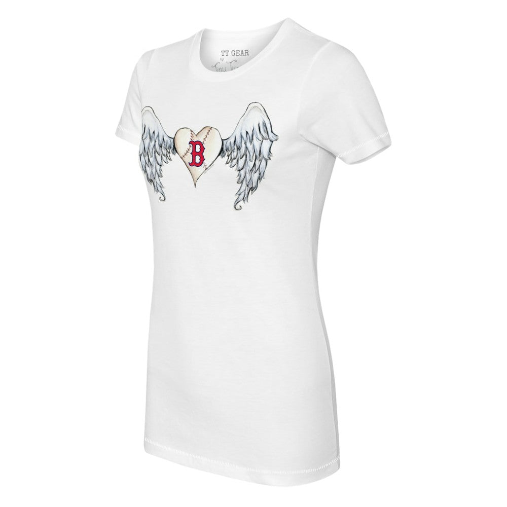 Boston Red Sox Tiny Turnip Women's Angel Wings T-Shirt - White - MLB Sale