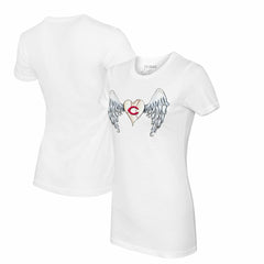 Cincinnati Reds Tiny Turnip Women's Angel Wings T-Shirt - White - MLB Online