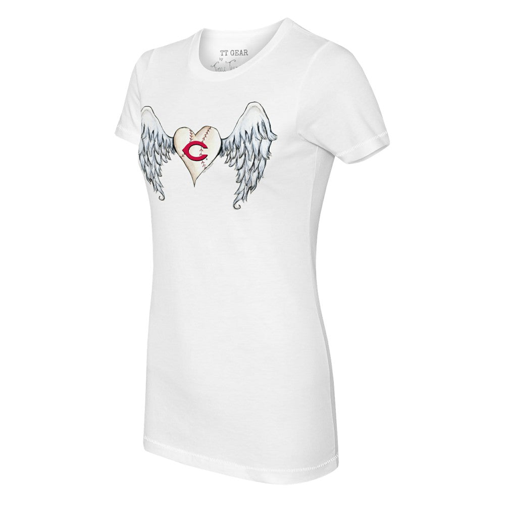 Cincinnati Reds Tiny Turnip Women's Angel Wings T-Shirt - White - MLB Online